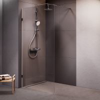 Душевая перегородка AM.PM X-Joy 100 W94WI-100-F1-MTE профиль Хром матовый стекло прозрачное — фото 1, Душевые перегородки