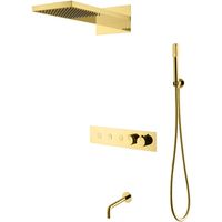 Душевая система Boheme Fusion 131-2-G с термостатом Золото глянцевое — фото 1, Душевое оборудование. Душевая программа