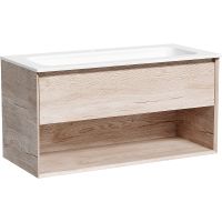 Тумба под раковину Sancos Marmi 1.0 100 MR1.0100EG подвесная Дуб галифакс натуральный — фото 1, Тумбы под раковину