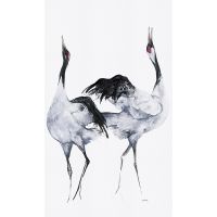 Панно Marburg Otaru 34595 Винил на флизелине (1,59*2,7) Белый/Черный, Птицы — фото 1, Обои для стен