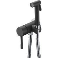 Гигиенический душ со смесителем Boheme Uno 467-BCR Черный матовый Хром — фото 1, Душевое оборудование. Душевая программа