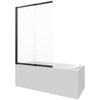 Шторка на ванну Berges River S Slider Black 98х145 065015 профиль Черный матовый стекло прозрачное — фото 1, Неподвижные шторки для ванной