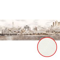 Фреска Ortograf Городской пейзаж 33582 Фактура флок FLK Флизелин (7,8*2,7) Бежевый/Серый, Город/Живопись — фото 1, Фрески