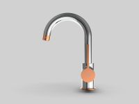 Смеситель для раковины GPD Gildo MTL165-K-R Хром Розовое золото — фото 3, Смесители