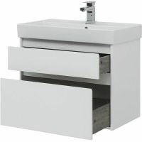 Тумба с раковиной Aquanet Nova Lite 75 245244 подвесная Белая глянцевая — фото 7, Тумбы с раковиной