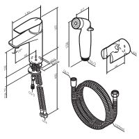 Смеситель для раковины AM.PM Gem с гигиеническим душем Черный матовый арт-F90A03022 — фото 14, Смесители для раковины