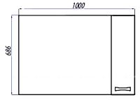 Зеркало со шкафом Aquaton Диор 100 R 1A167902DR01R с подсветкой Белое — фото 4, Мебель для ванной