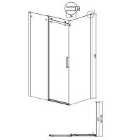 Душевая стенка Grossman Classic 90 200.K33.04.90.21.00 профиль Черный матовый стекло прозрачное — фото 6, Боковые стенки