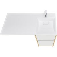 Тумба под раковину Aquaton Лондри 105 1A267001LH0C0 Дуб Сантана без фасада — фото 4, Тумбы под раковину