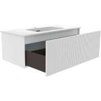 Тумба под раковину La Fenice Terra 100 FNC-01-TER-B-100 подвесная Белая матовая — фото 3, Мебель для ванной