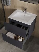 Тумба с раковиной Orange Line 60 Li-60Tug+Ra подвесная Графит матовый — фото 3, Тумбы с раковиной