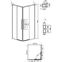 Душевой уголок Grossman Galaxy 80х70 300.K33.01.8070.32.00 профиль Золото сатин стекло прозрачное — фото 11, Прямоугольные душевые уголки