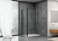 Душевая стенка Abber S90B 90x190 профиль Черный стекло прозрачное — фото 2, Боковые стенки