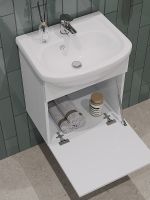 Товар: Тумба с раковиной Orange Лайт 45 LRA-45TUW+RA подвесная Белый глянец - фото 3 Тумба с раковиной Orange Лайт 45 LRA-45TUW+RA подвесная Белый глянец — фото 3, Тумбы с раковиной