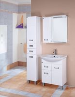 Зеркало со шкафом Onika Балтика 58.01 L 205815 с подсветкой Белое — фото 2, Зеркальные шкафы в ванную