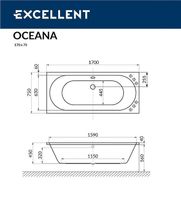 Товар: Акриловая ванна Excellent Oceana Slim 170x75 WAEX.OCE17S.SOFT.CR с гидромассажем - фото 6 Акриловая ванна Excellent Oceana Slim 170x75 WAEX.OCE17S.SOFT.CR с гидромассажем — фото 6, Ванны