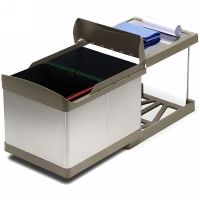 Система сортировки мусора Alveus Albio 30 2x16 L 227979 Хром — фото 1, Системы сортировки мусора