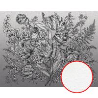 Фреска Ortograf Grafika Natura 31543 Фактура бархат FX Флизелин (3,5*2,7) Серый, Цветы/Абстракция — фото 1, Фрески