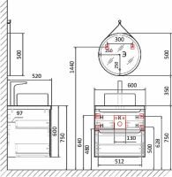 Тумба под раковину Jorno Wood 60 wood.01.60/P/GR подвесная Серая — фото 23, Тумбы под раковину