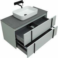 Тумба под раковину Allen Brau Reality 100 1.32007.PWM подвесная Папирус матовый — фото 17, Тумбы под раковину