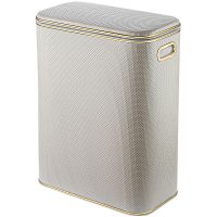 Корзина для белья Geralis RWG-B Ромб Белая, кант Золото, стандартная — фото 1, Корзины для белья