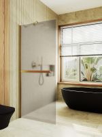 Товар: Душевая перегородка Maybah Glass MGD-728-3ш 790x1950 в широком профиле Золото стекло бронзовое матовое - фото 2 Душевая перегородка Maybah Glass MGD-728-3ш 790x1950 в широком профиле Золото стекло бронзовое матовое — фото 2, Душевые перегородки