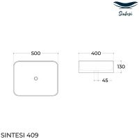 Раковина-чаша Sintesi 50 SIN-LVB-APP-409 Белая — фото 2, Раковины накладные