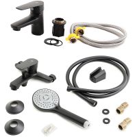 Комплект смесителей Orange Loop M26-311b Черный — фото 14, Готовые комплекты для ванной комнаты