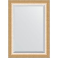 Зеркало Evoform Exclusive 106х76 BY 1201 с фацетом в багетной раме - Травленое золото 87 мм — фото 1, Мебель для ванной