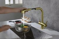 Смеситель для кухни Timo Saona 2346/17FL Золото матовое — фото 4, Смесители для кухни