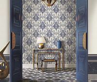 Обои Emiliana Parati Tesori dOriente 97232 Винил на флизелине (1,06*10,05) Бежевый/Синий, Дамаск — фото 5, Обои для стен