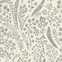 Обои Grandeco Asperia A 58701 Винил на флизелине (0,53*10,05) Белый/Черный, Листья — фото 1, Обои для стен