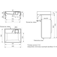 Раковина Paola Juno 60x50 на стиральную машину Белая глянцевая — фото 5, Раковины