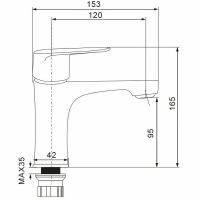 Смеситель для раковины WesnaArt Nova NOV03-210Black Черный матовый — фото 3, Смесители для раковины