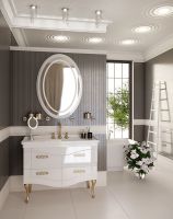 Тумба под раковину Onika Адель 105 Белая Золото — фото 3, Мебель для ванной