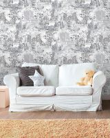 Обои Solo Blooming City SL8627-21 Винил на флизелине (1,06*10) Серый, Город/Цветы — фото 4, Обои для стен