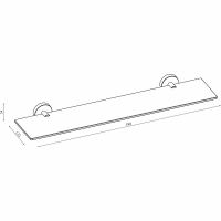 Стеклянная полка Damixa Scandi Pro Хром арт-HASP34700 — фото 2, Полки для ванной и душа