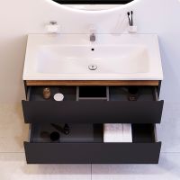 Тумба под раковину AM.PM X-Joy 100 M85AFHX1002BM подвесная Черная матовая — фото 10, Мебель для ванной