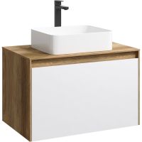 Корпус тумбы под раковину Aqwella 5 Stars Mobi 80 MOB0108DB подвесной Дуб балтийский — фото 3, Мебель для ванной