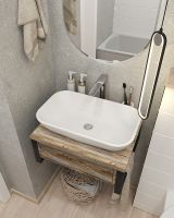 Тумба под раковину 1MarKa Grunge Loft 60П Ц0000001579 подвесная Дуб намибия — фото 6, Тумбы под раковину