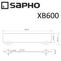 Товар: Стеклянная полка Sapho X-round black XB600 Черный - фото 2 Стеклянная полка Sapho X-round black XB600 Черный — фото 2, Полки для ванной и душа