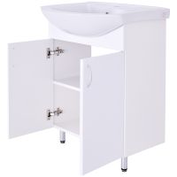 Тумба с раковиной Orange Лайт 60 LA-60TUW+GR Белый глянец — фото 10, Тумбы с раковиной