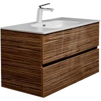 Тумба под раковину Boheme Armadi Art Vallessi 100 837-100-Z подвесная Zebrano — фото 1, Мебель для ванной