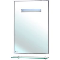 Зеркало Bellezza Ника 70 с подсветкой с полкой — фото 1, Зеркала в ванную комнату