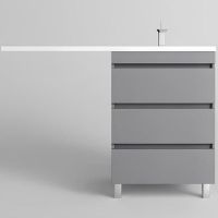 Тумба под раковину Style Line Даллас Леон 120 Люкс Plus СС-00002449 Серая — фото 1, Мебель для ванной