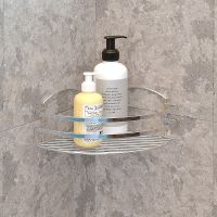 Полка корзина Tekno-tel LM007SSM угловая Нержавеющая сталь матовая — фото 2, Полки для ванной и душа