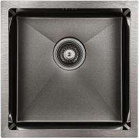 Кухонная мойка Paulmark Gerberg 44 Uni PM254444-GM Вороненая сталь — фото 1, Кухонные мойки