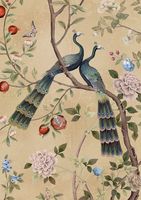 Фреска Ortograf Flora 31262 Фактура флок FLK Флизелин (1,9*2,7) Бежевый/Разноцветный, Птицы/Цветы — фото 2, Фрески