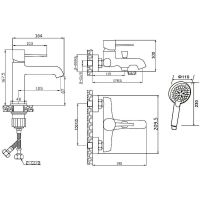 Комплект смесителей Orange Karl M05-311w Белый — фото 16, Готовые комплекты для ванной комнаты