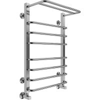 Водяной полотенцесушитель Terminus Арктур П8 500х800 4670078529466 с полкой Хром, нижнее подключение, G 1/2" ВР, с угловым соединением — фото 1, Водяные полотенцесушители